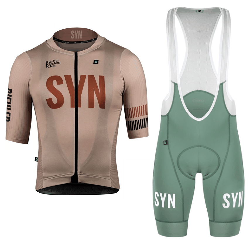 Junior Cycling Gear - Синхронная коричневая одежда для велоспорта, Мужская