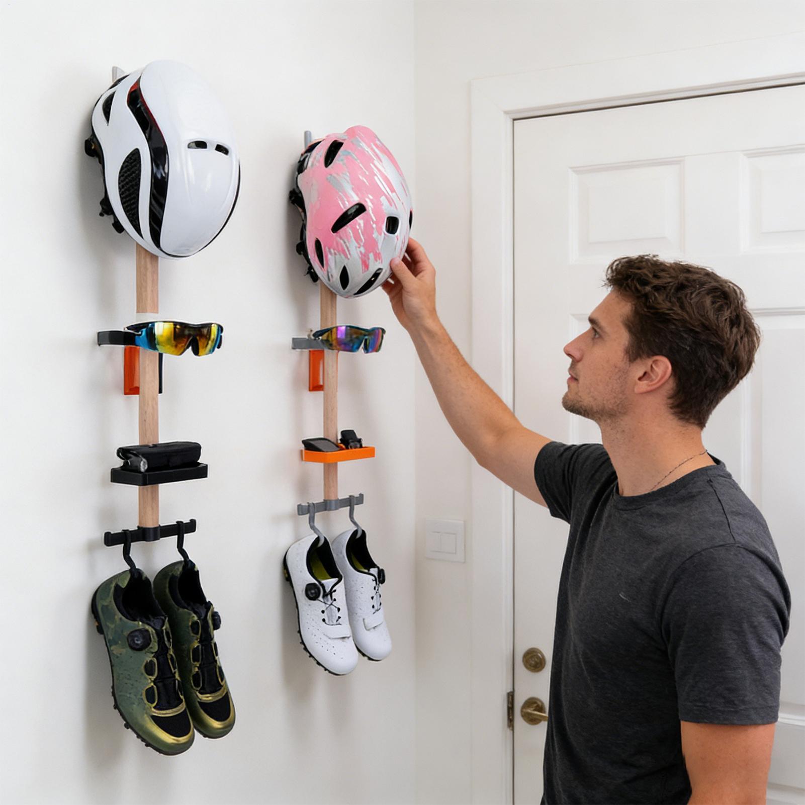 Cycling Gear Organizer Wall - Вертикальная настенная стойка-органайзер для велосипедных принадлежностей,